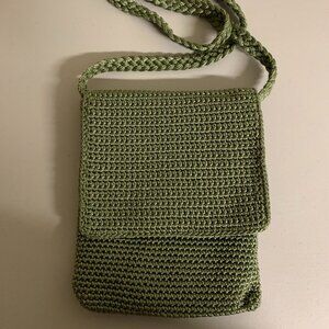 The Sak Hand Crochet Classic Boho Retro Forest Green Small Crossbody Bag Purse